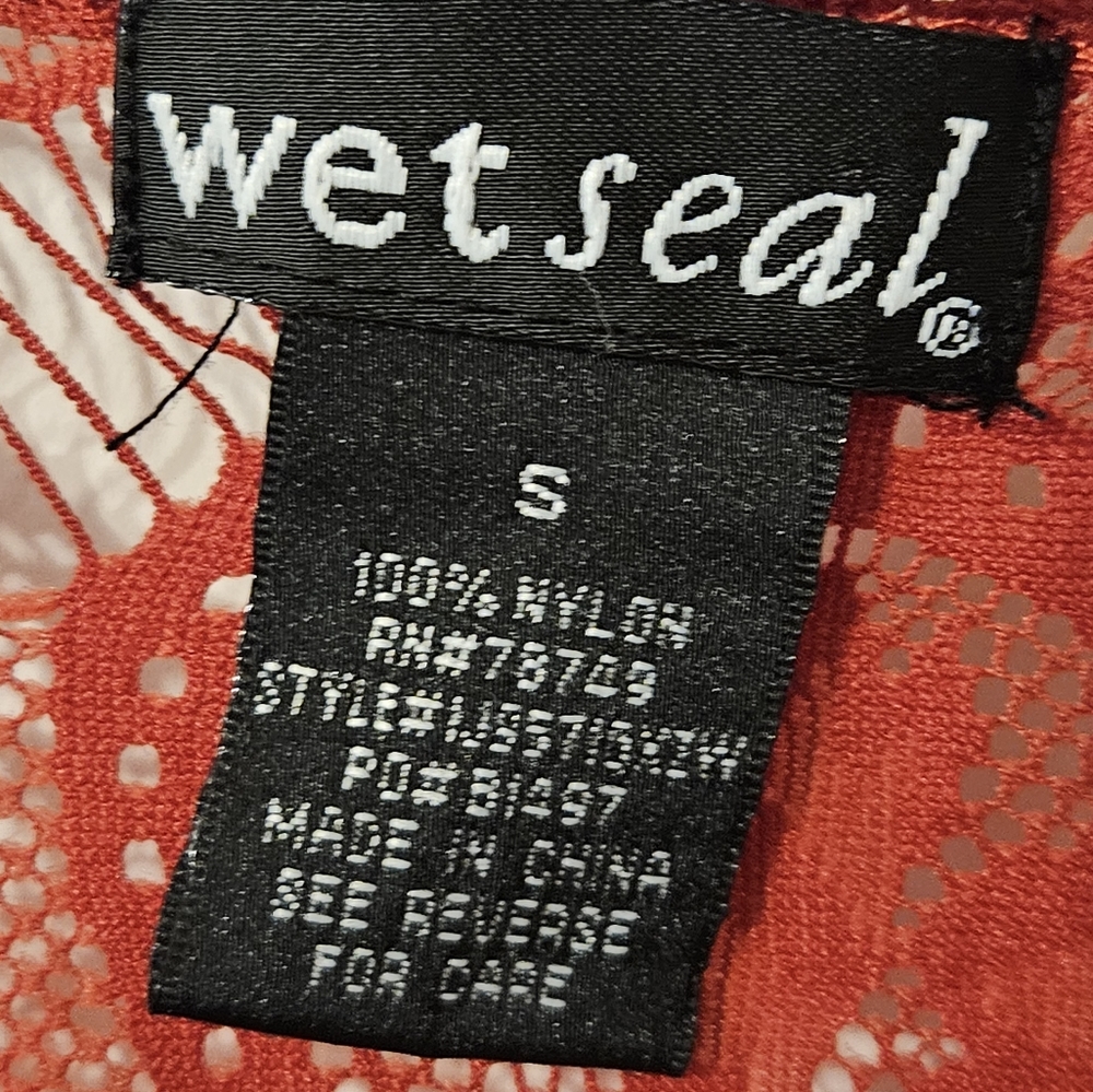 Wet Seal Sheer Lace Red Top - Picture 3 of 5